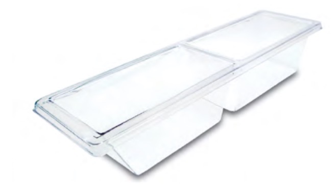 BANDEJA DE ACRILICO CON 1 DIVISION 27 X 11X 4